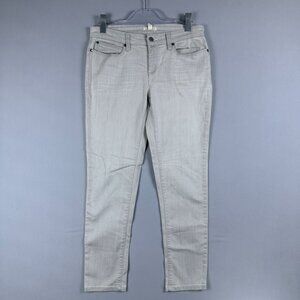 Eileen Fisher Skinny Jeans Womens Size 8 Petite Mid-Rise Stretch Light Gray